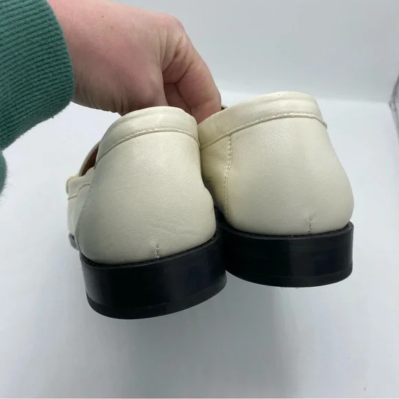 Sezane Vicky Loafers Elegant Cream/White Leather in smooth Ecru chain detail 42 - Picture 6 of 11